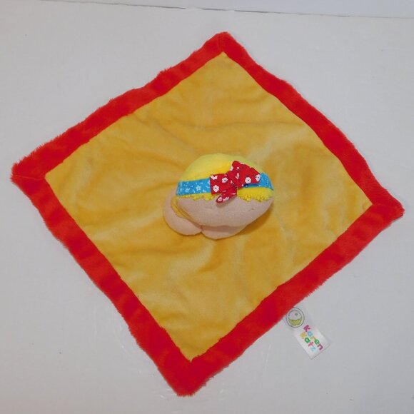 2013 Animal Adventure Karen Katz Blonde Baby Girl Yellow Red Security Blanket - Picture 4 of 8